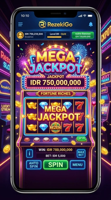 Tampilan utama aplikasi rezekigo yang menarik dan interaktif.